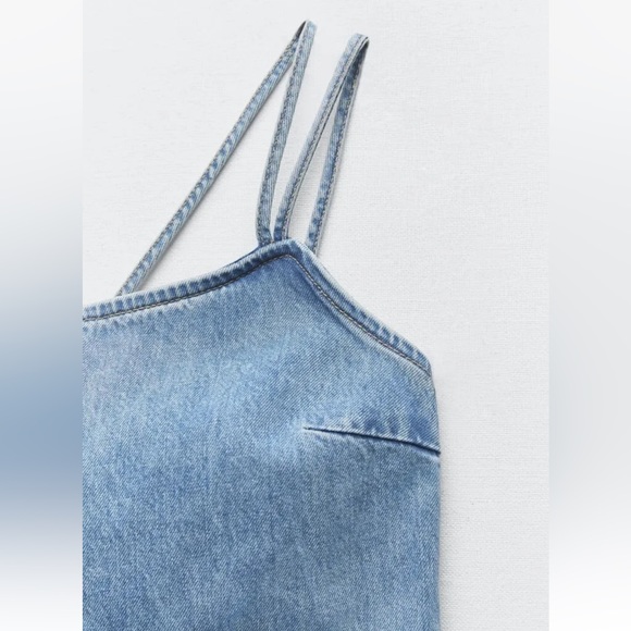 Zara Asymmetric Denim Dress NWT - Picture 7 of 7